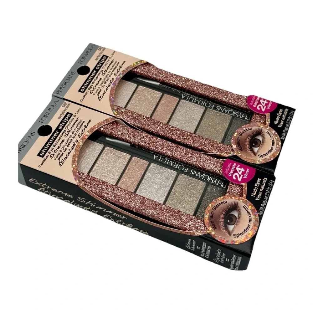 Physicians Formula Shimmer Strips #6407 Nude Eyes Shimmer Eye Shadow, 2 Pack New